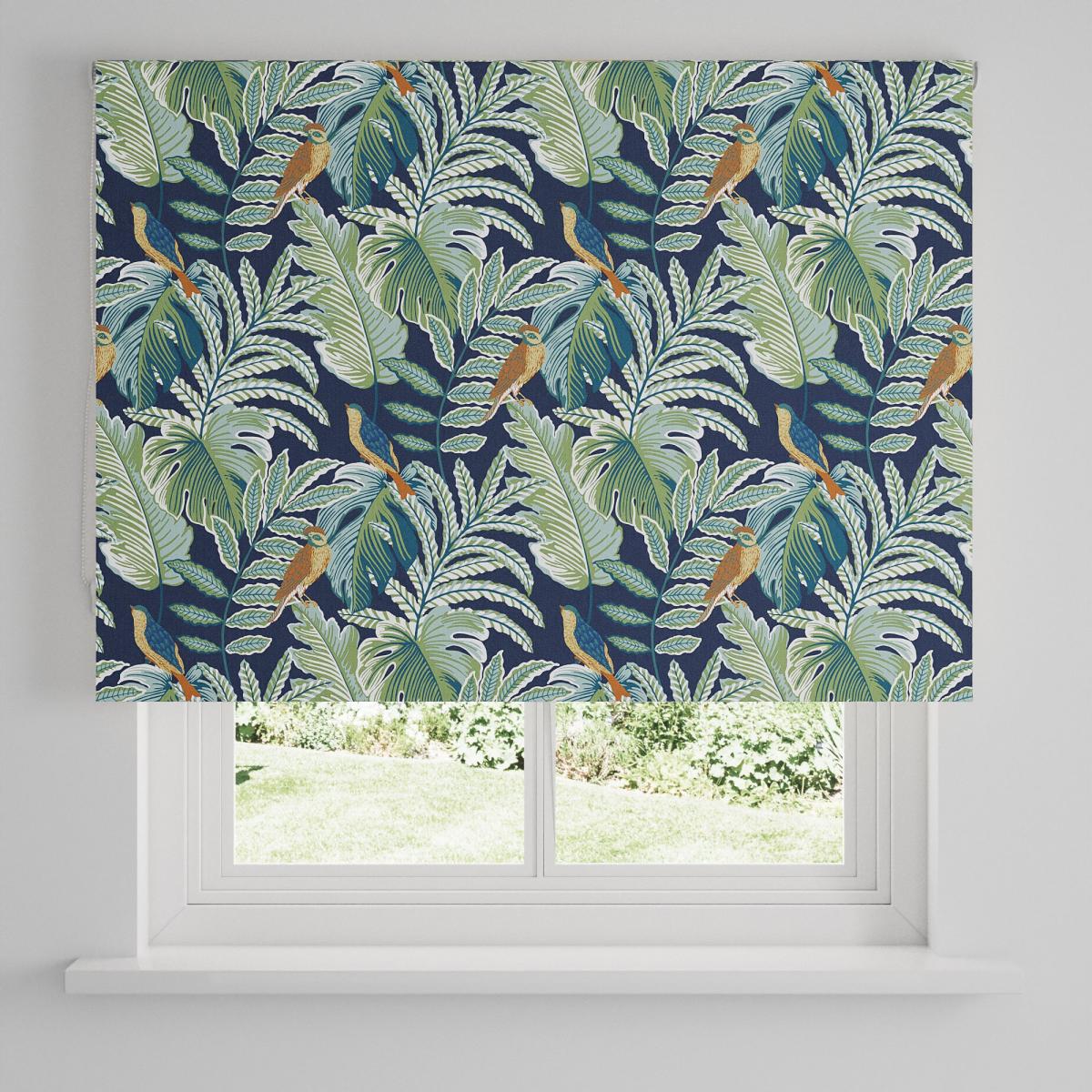 Paradise Bird Blackout Roller Blind Navy – image 4