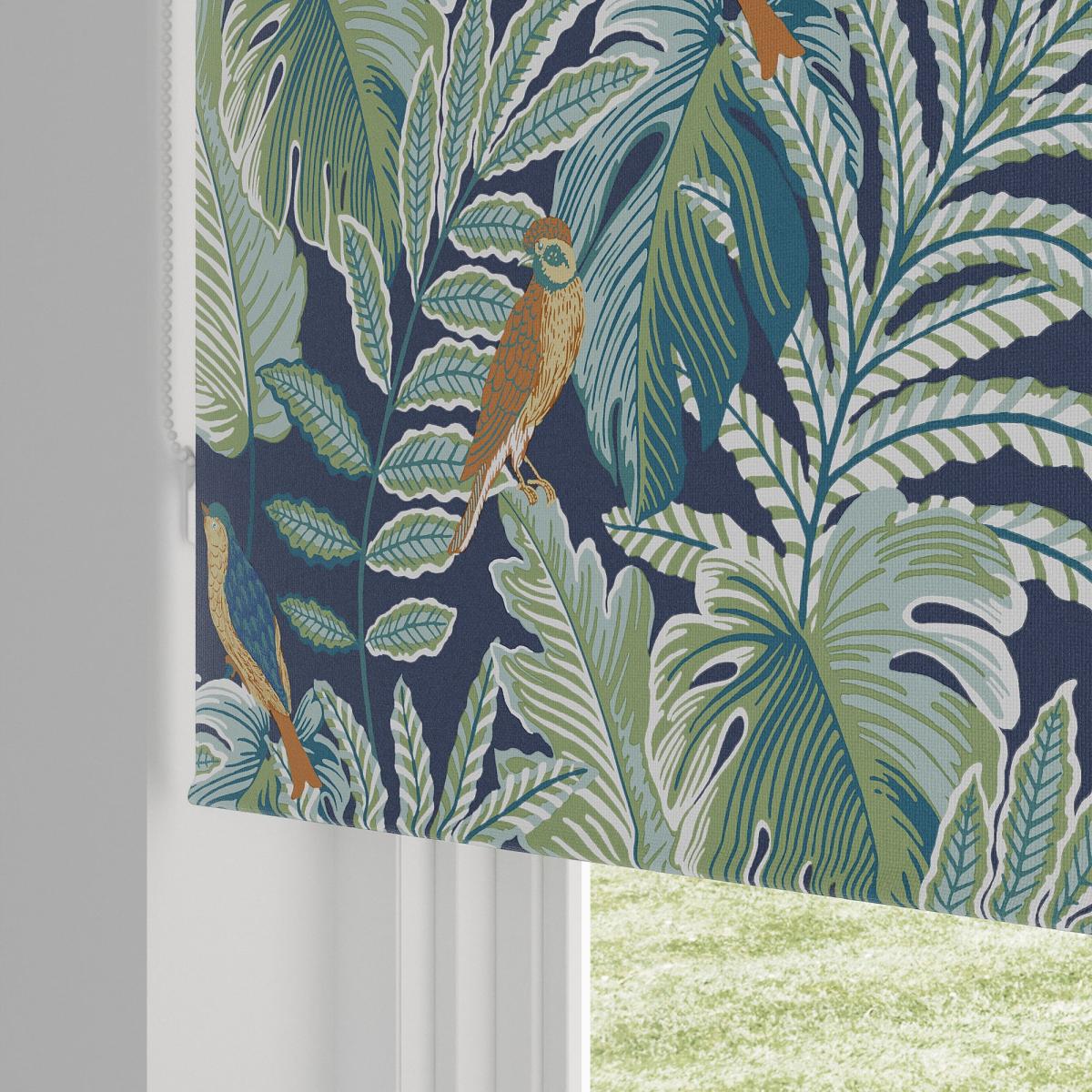Paradise Bird Blackout Roller Blind Navy – image 5
