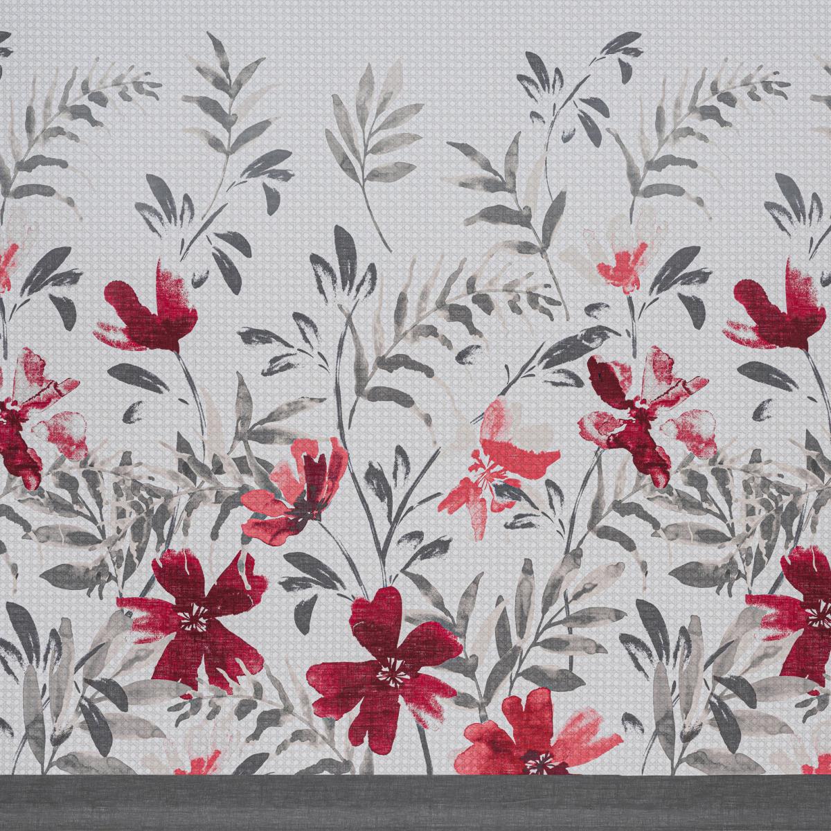 Fleur Red Blackout Roller Blind Red, Grey and White – image 5