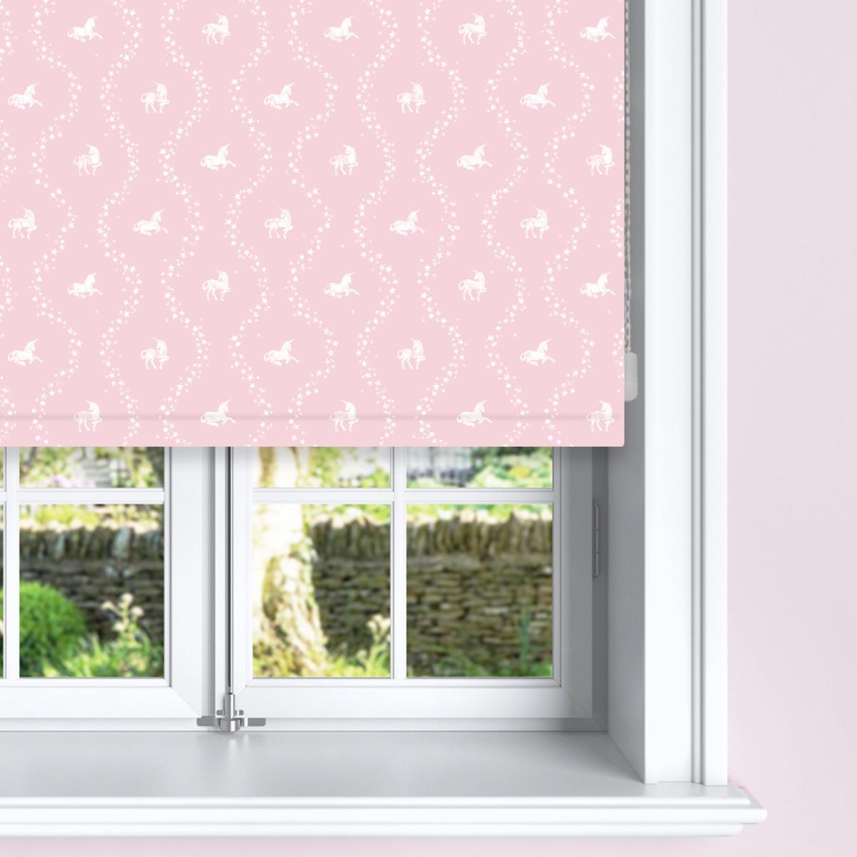 Pink Unicorn & Stars Blackout Roller Blind Pink – image 2