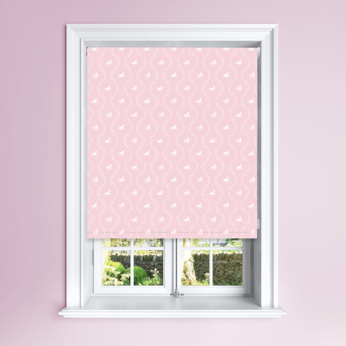 Pink Unicorn & Stars Blackout Roller Blind Pink – image 1