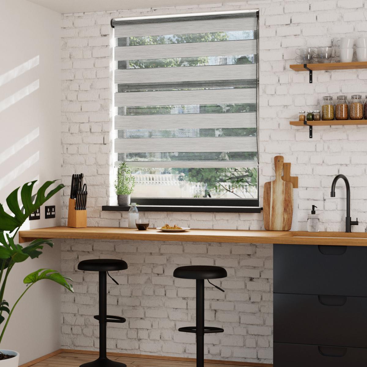 Stria Day and Night Grey Roller Blind Grey – image 1
