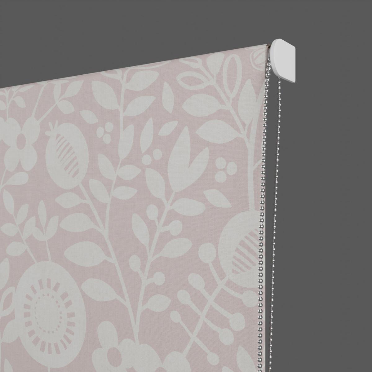 Scandi Floral Blush Reversible Blackout Roller Blind Blush and White – image 3