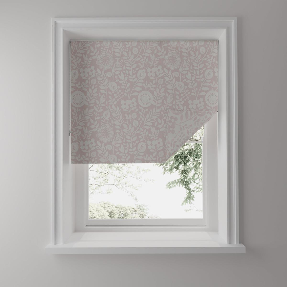 Scandi Floral Blush Reversible Blackout Roller Blind Blush and White – image 5