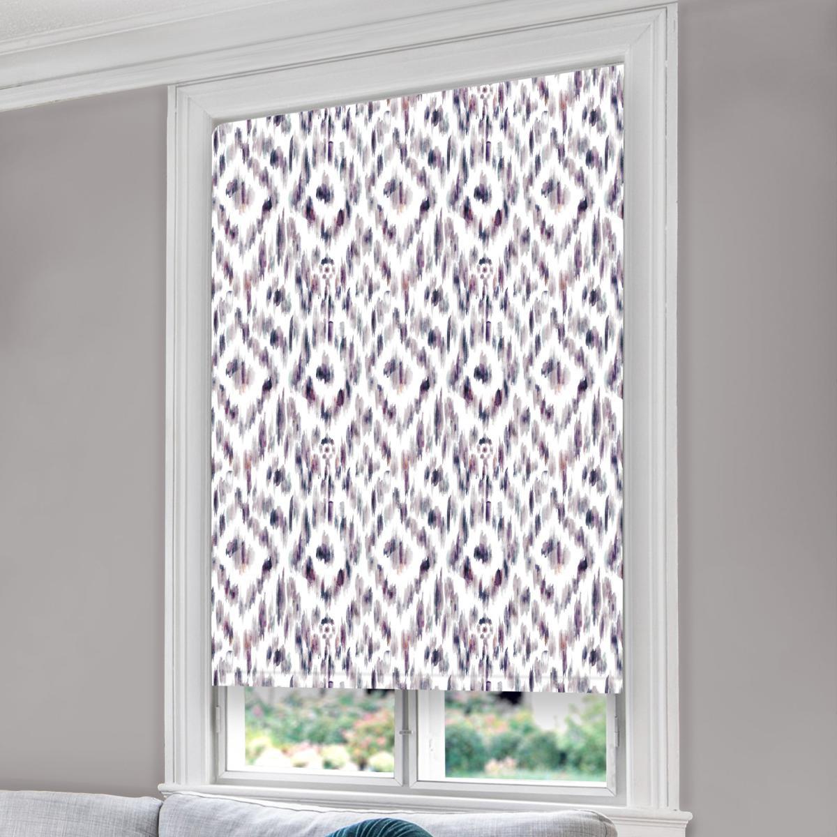 Charvak Aubergine Blackout Roller Blind Red, White and Blue – image 3