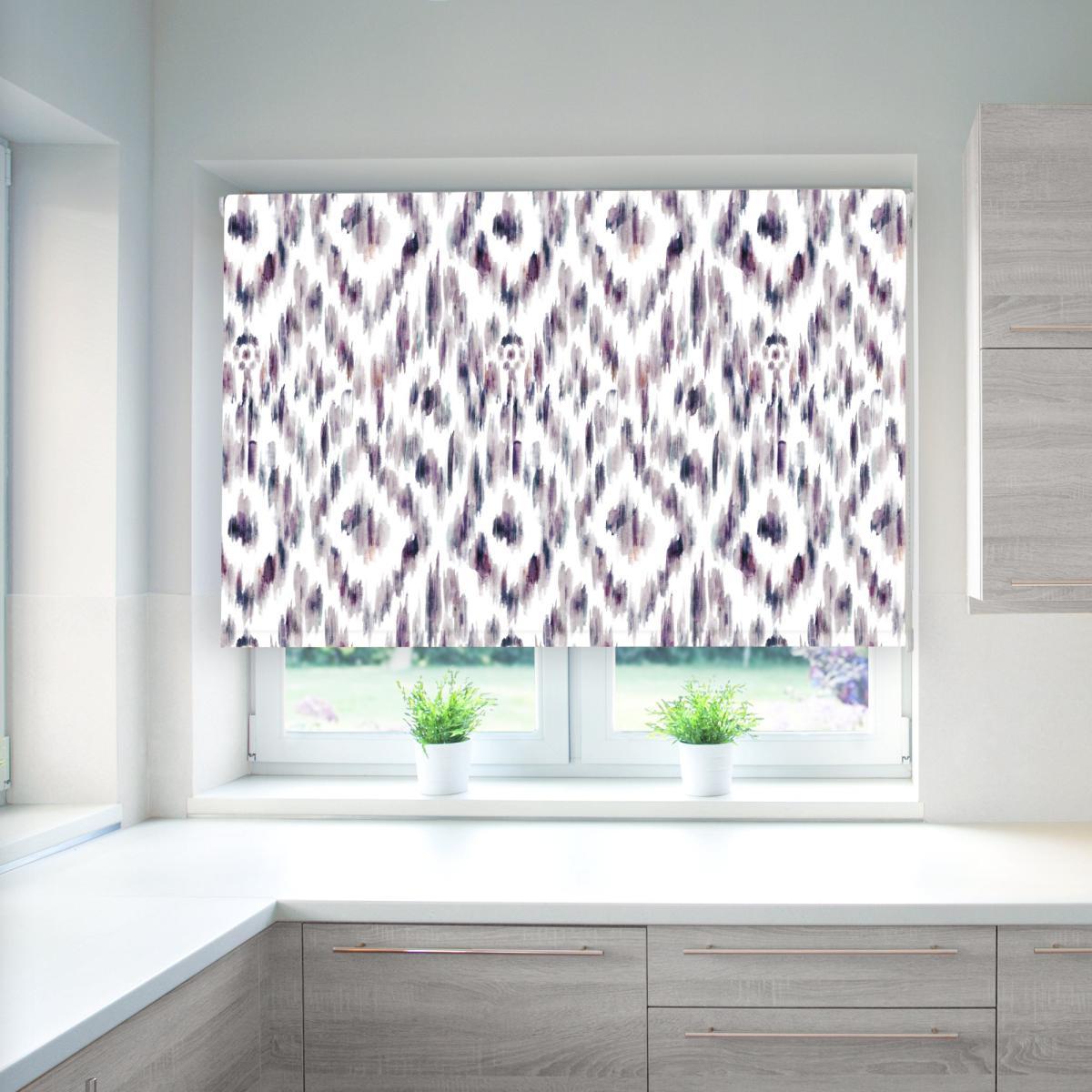 Charvak Aubergine Blackout Roller Blind Red, White and Blue – image 1
