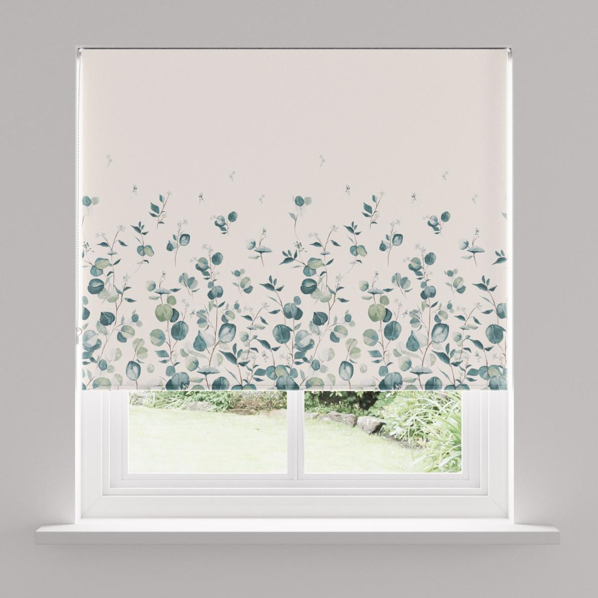 Eucalyptus Green Blackout Roller Blind Green/White – image 4