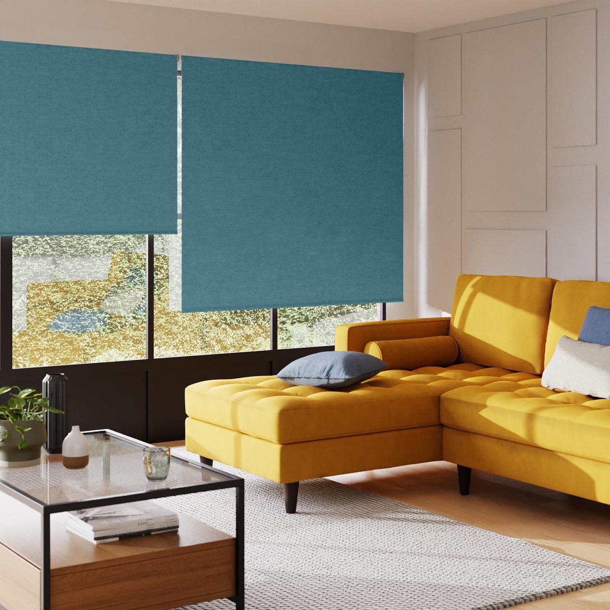 Luna Teal Blackout Roller Blind Teal (Blue) – image 2