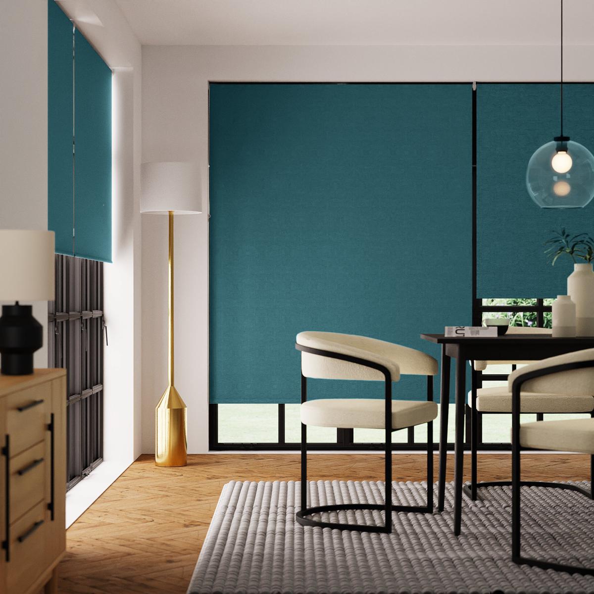Luna Teal Blackout Roller Blind Teal (Blue) – image 4