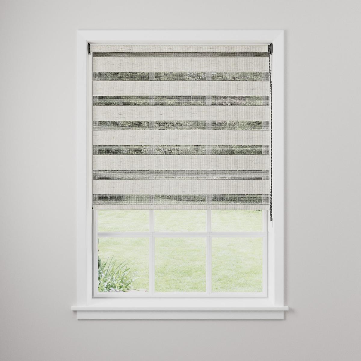Linen Mix Natural Day and Night Roller Blind Brown – image 3