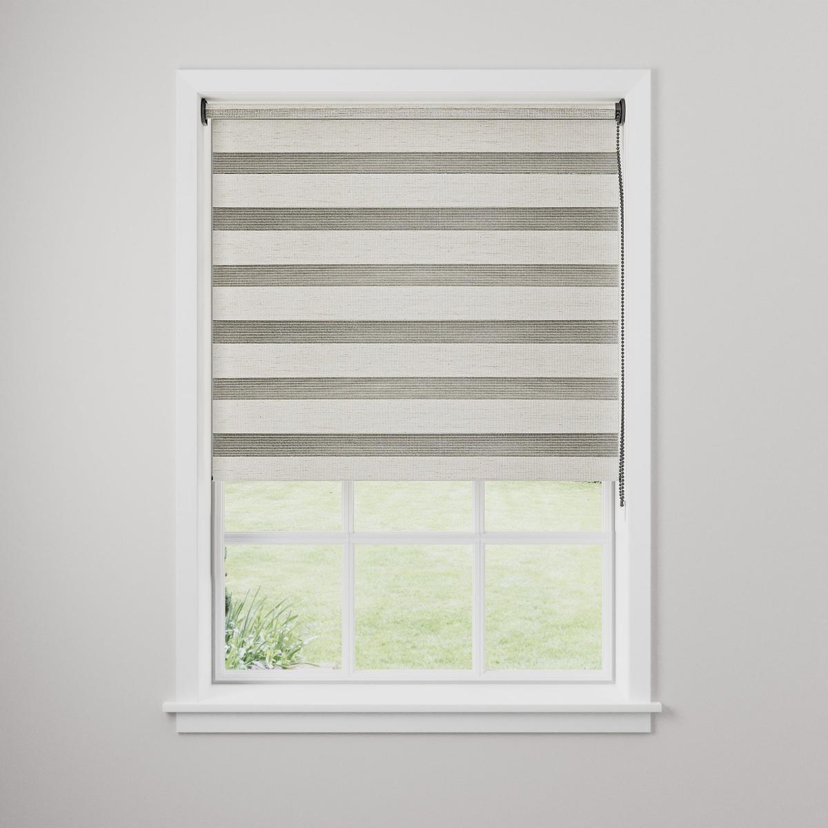Linen Mix Natural Day and Night Roller Blind Brown – image 4
