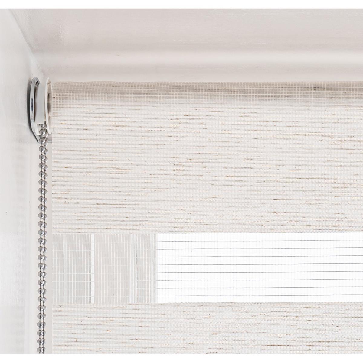 Linen Mix Natural Day and Night Roller Blind Brown – image 5