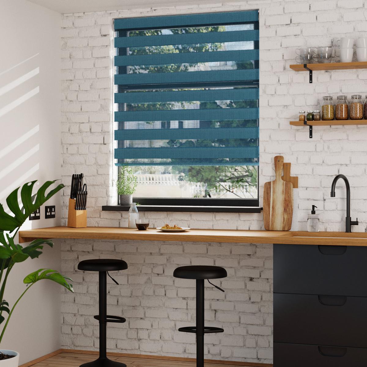 Day and Night Teal Daylight Roller Blind Teal (Blue) – image 1