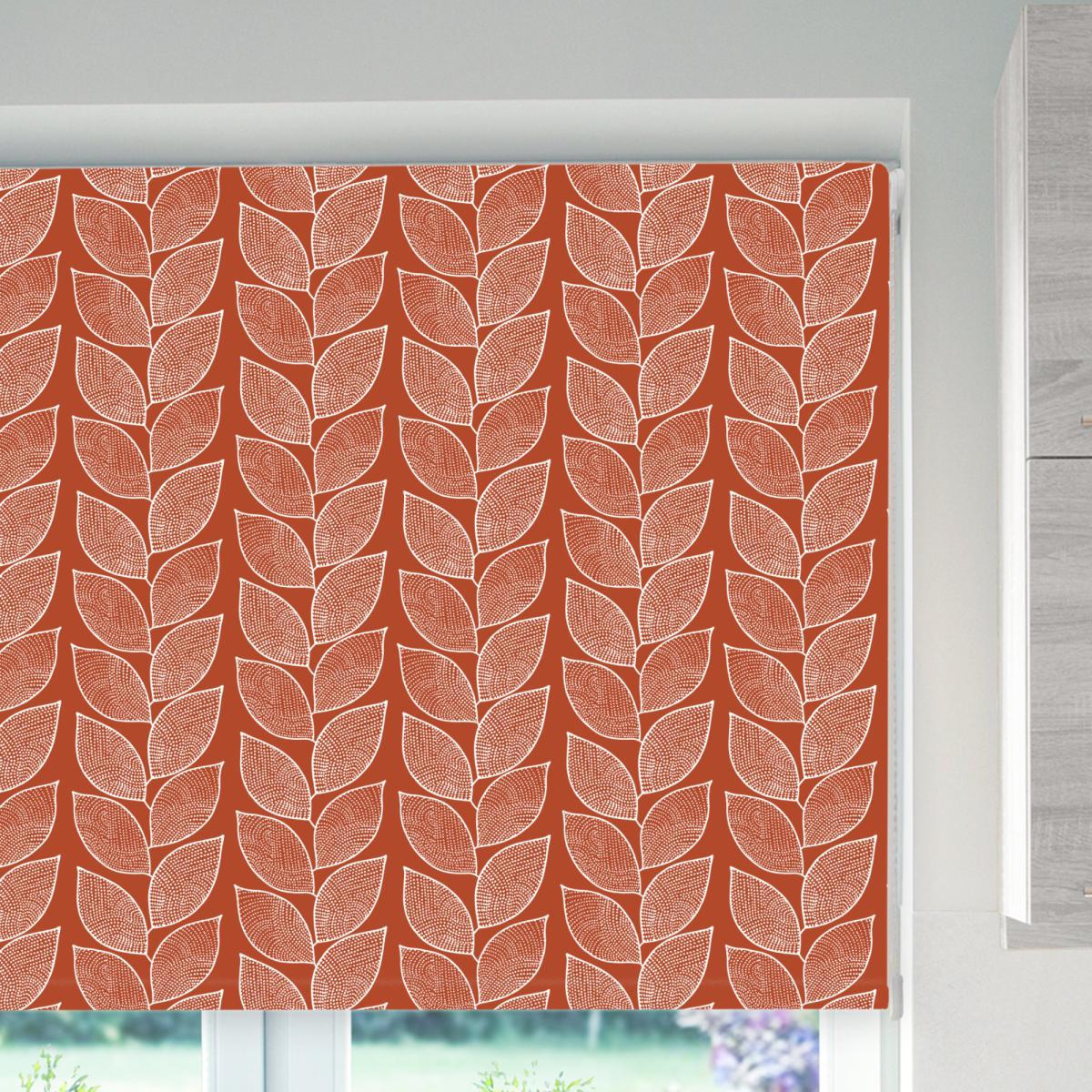 Beanstalk Papaya Blackout Roller Blind Red and White – image 3