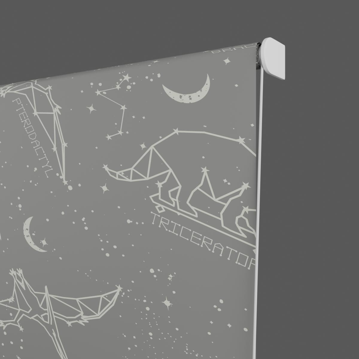 Space Dinosaurs Grey Blackout Twist Safe Roller Blind Grey – image 5