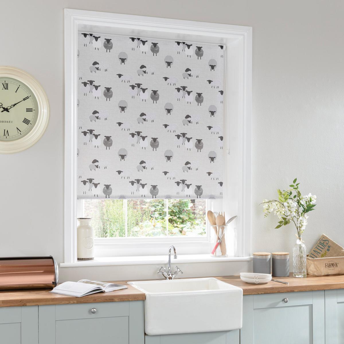 Billie Bah Sheep Stain Resistant Grey Daylight Roller Blind Grey – image 6