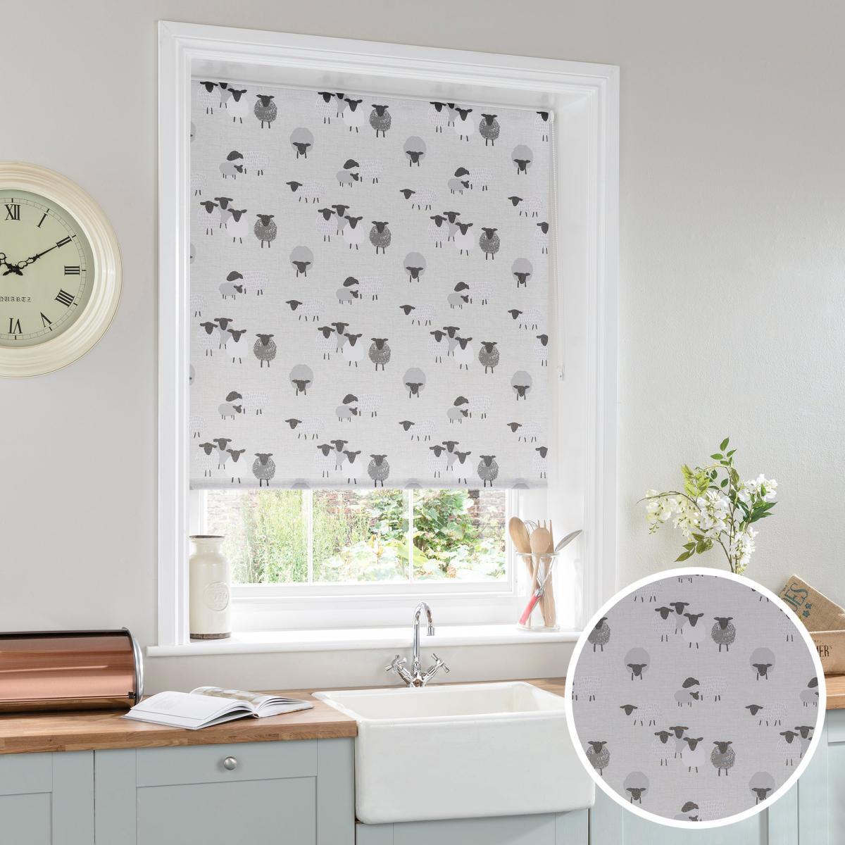 Billie Bah Sheep Stain Resistant Grey Daylight Roller Blind Grey – image 1