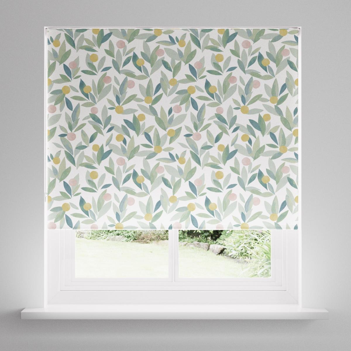 Erwin Fruits Floral Blackout Roller Blind Green – image 3