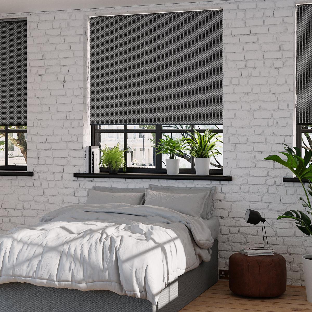 Cross Stitch Black Roller Blind Black – image 1