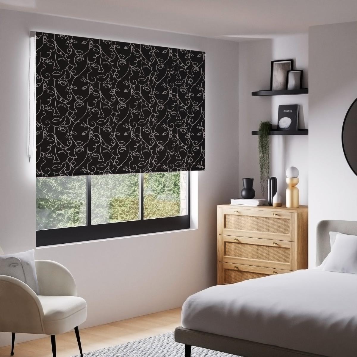 Faces Blackout Roller Blind Black – image 2