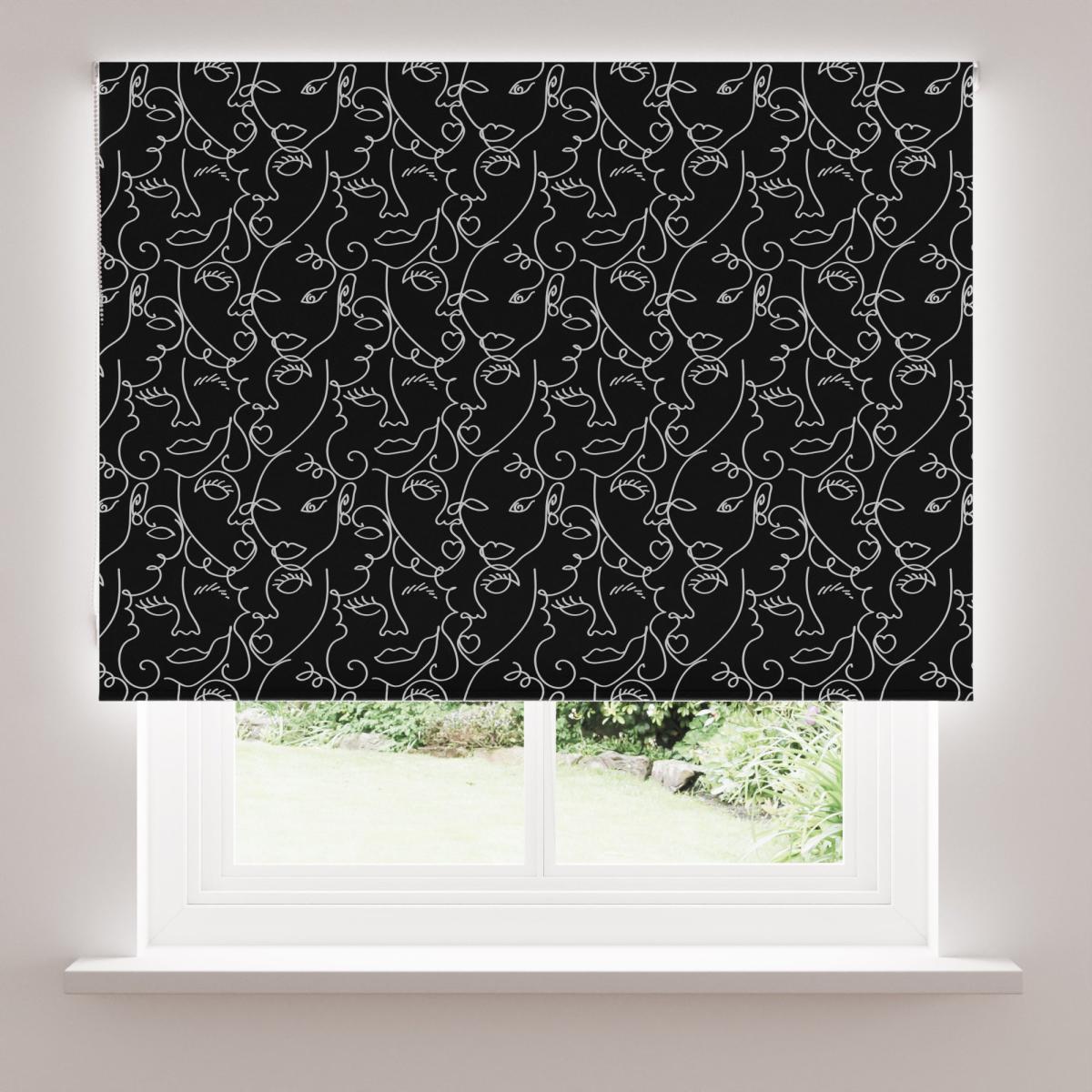 Faces Blackout Roller Blind Black – image 3