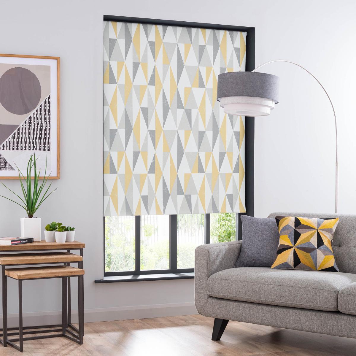 Triangle Grey Blackout Roller Blind Grey – image 1