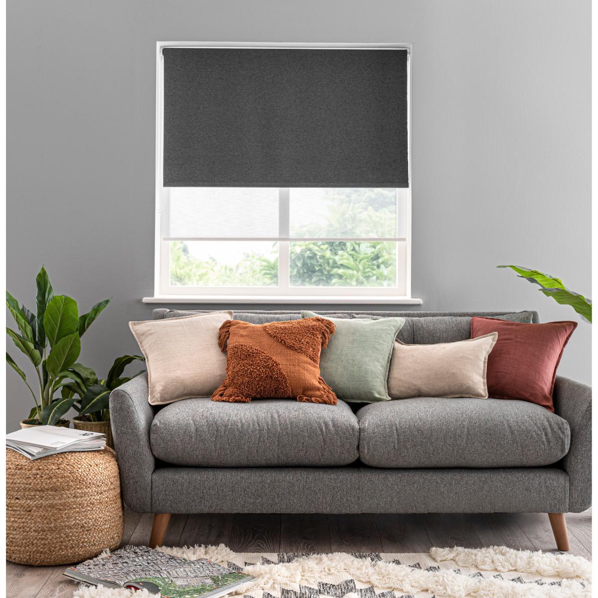 Luna Grey Black Out and Pollen Reducing Sheer 2in1 Roller Blind Grey – image 2