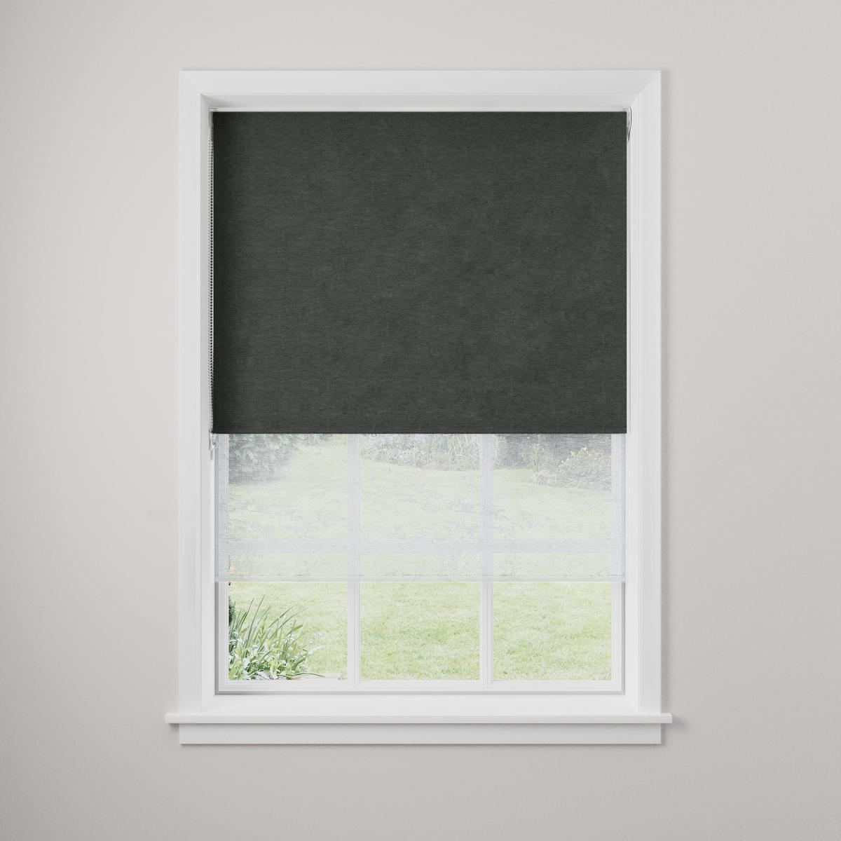 Luna Grey Black Out and Pollen Reducing Sheer 2in1 Roller Blind Grey – image 3
