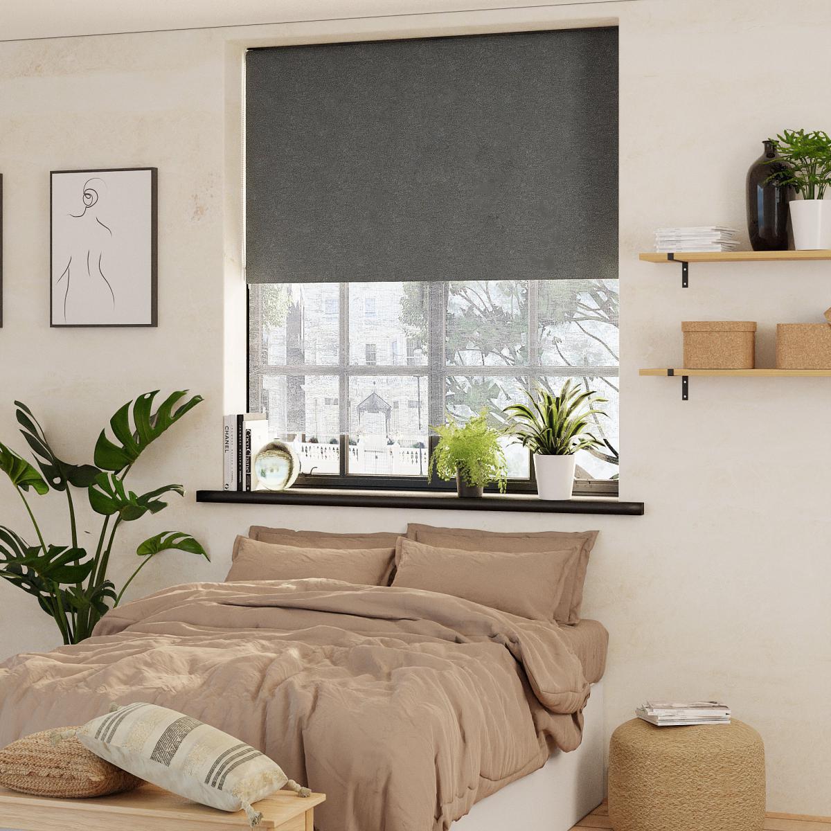 Luna Grey Black Out and Pollen Reducing Sheer 2in1 Roller Blind Grey – image 1