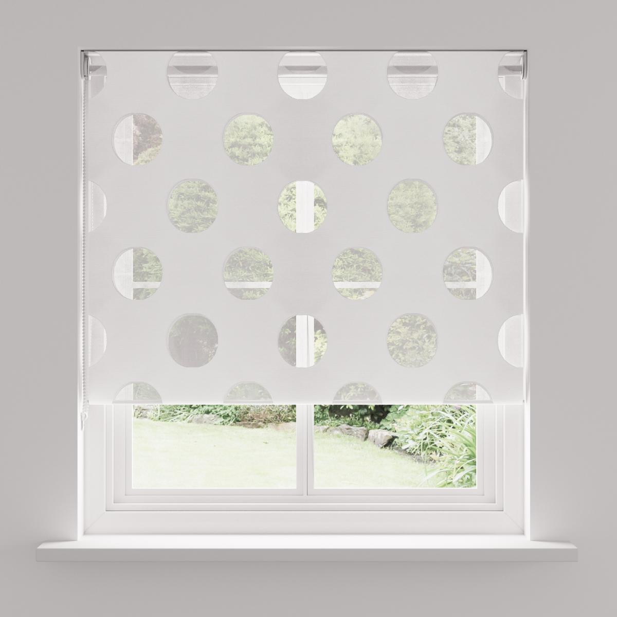 Spotty Day and Night White Roller Blind White – image 4