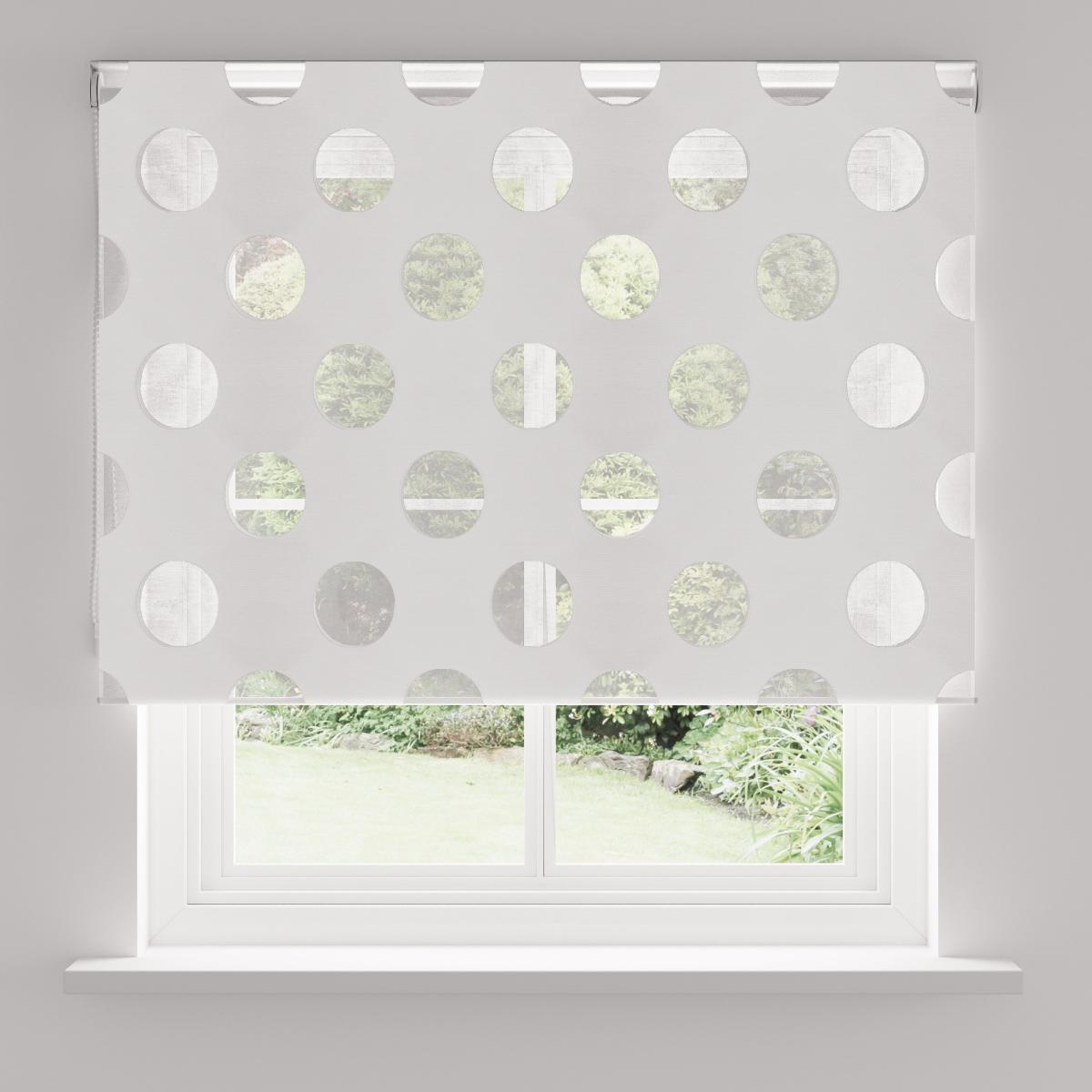 Spotty Day and Night White Roller Blind White – image 5