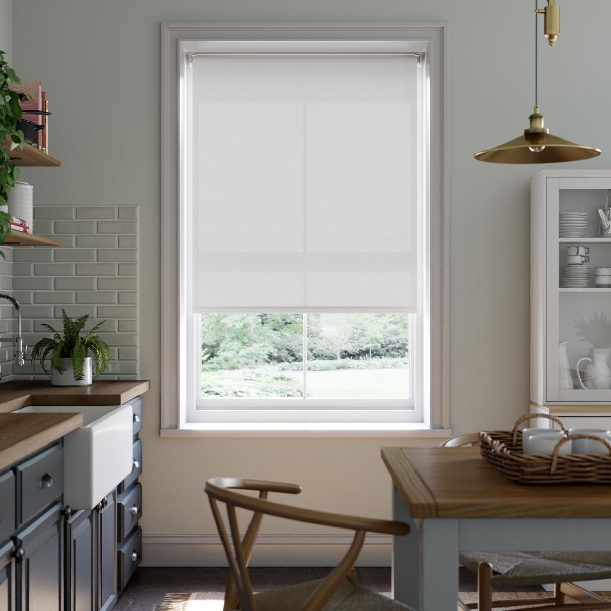 Tulip Jacquard Sheer Made to Measure Roller Blind Tulip Jacquard White – image 1