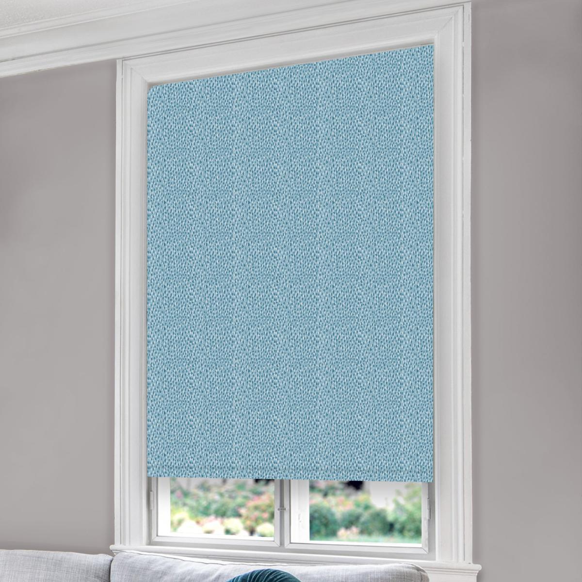 Speckle Teal Blackout Roller Blind Blue and White – image 2
