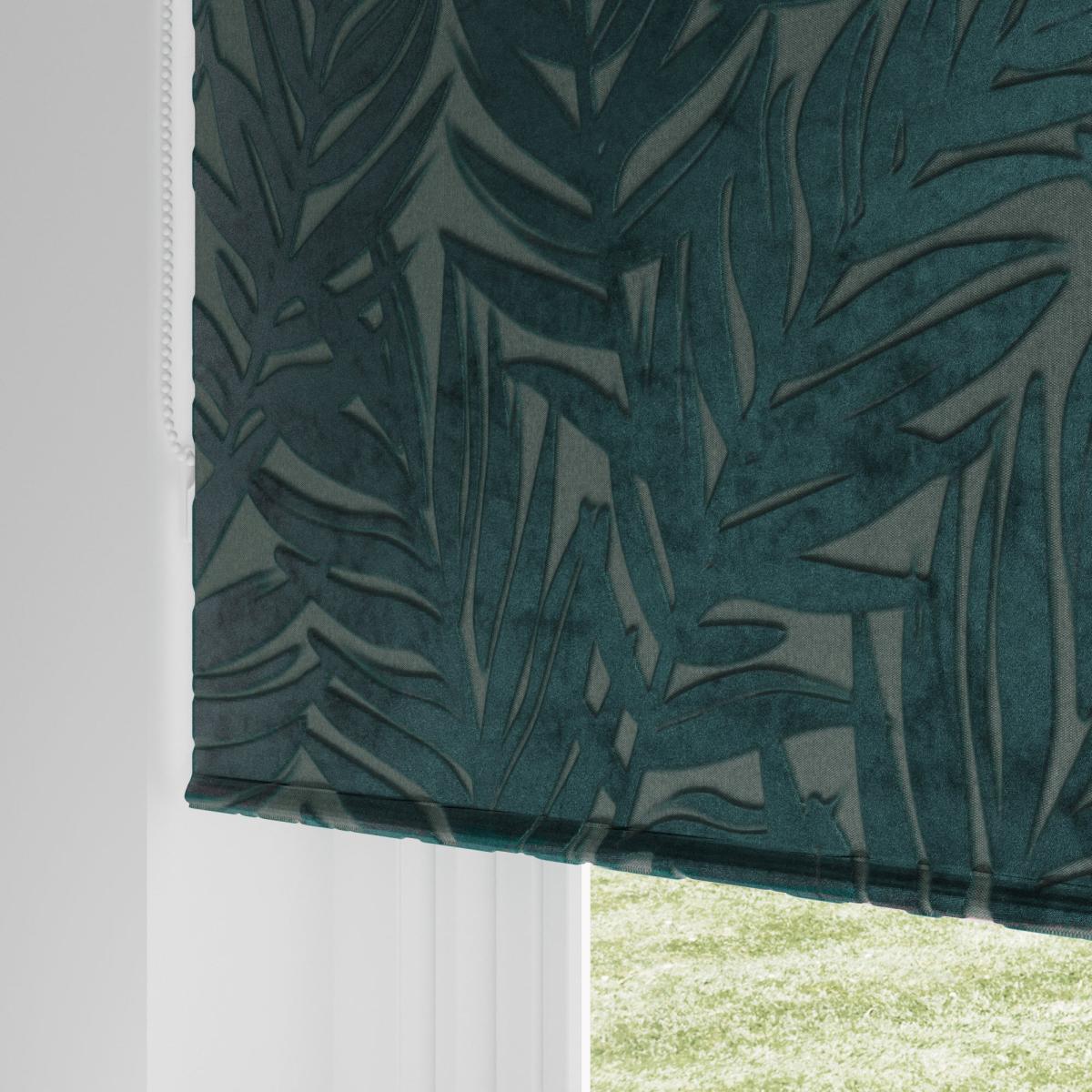 Leaf Devore Blackout Roller Blind Emerald – image 5