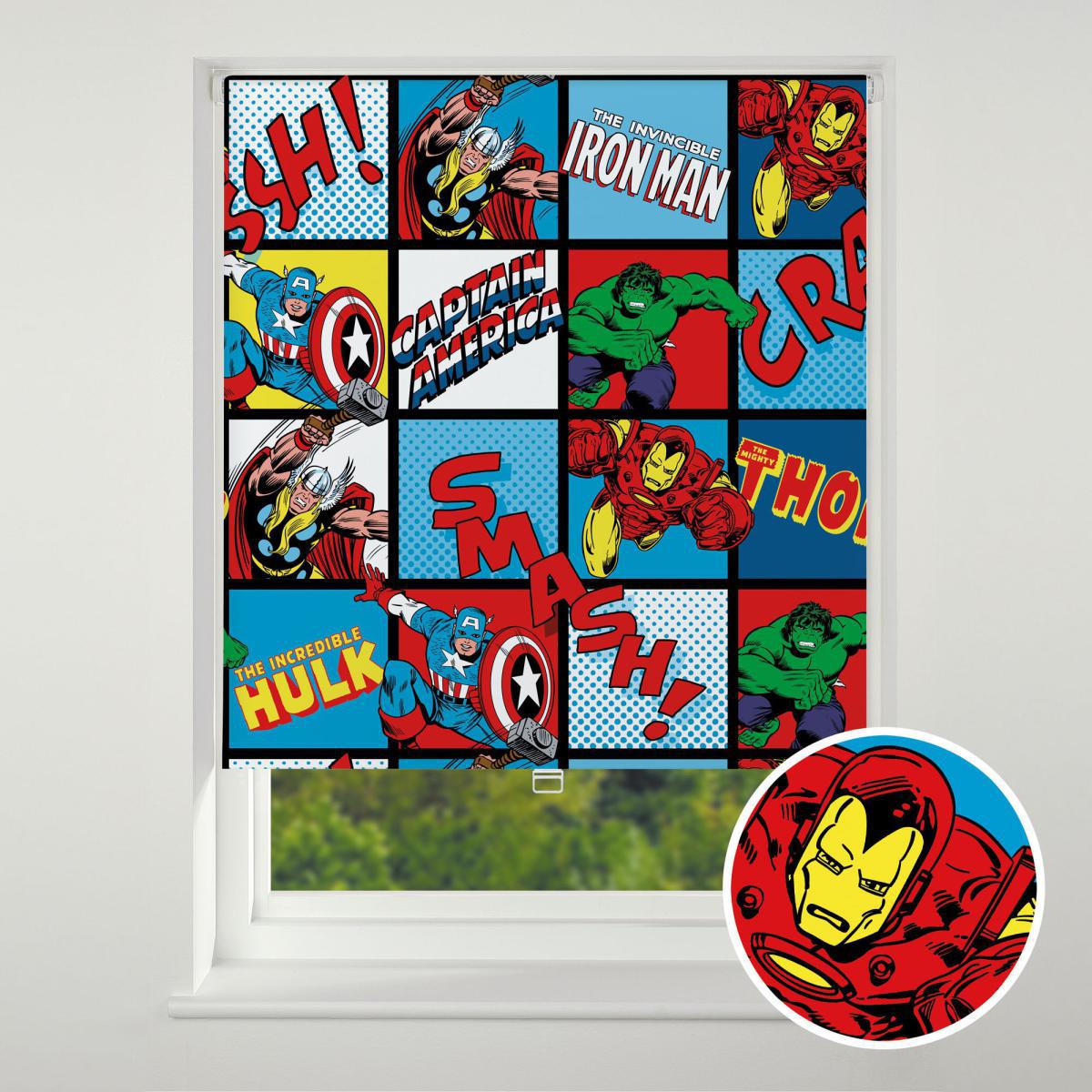 Disney Marvel Comics Blackout Roller Blind Blue, Green and Red – image 1