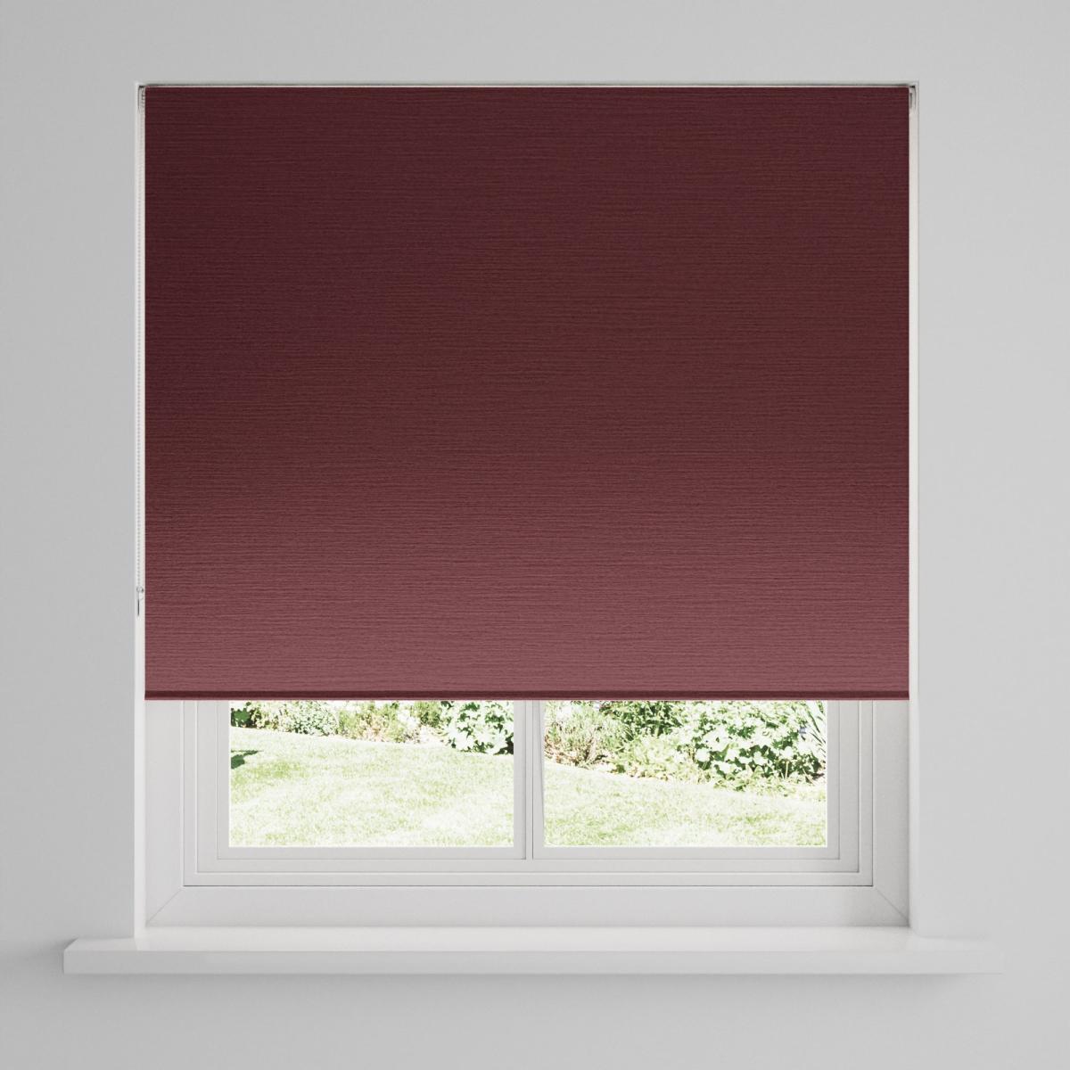 Satin Merlot Blackout Roller Blind Dark Red – image 3