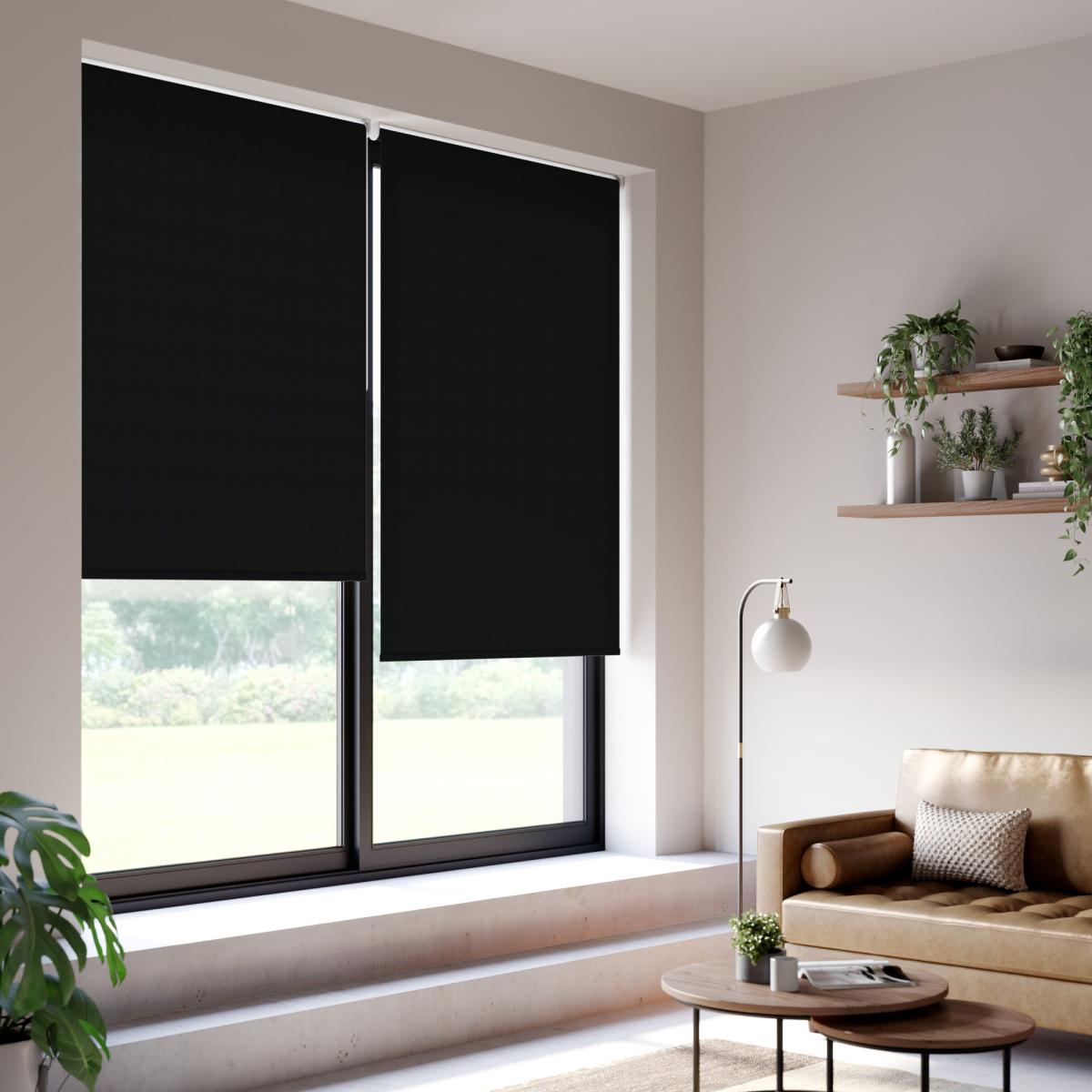 Ex-Lite Blackout Made to Measure Flame Retardant Roller Blind Ex-lite Black – image 3