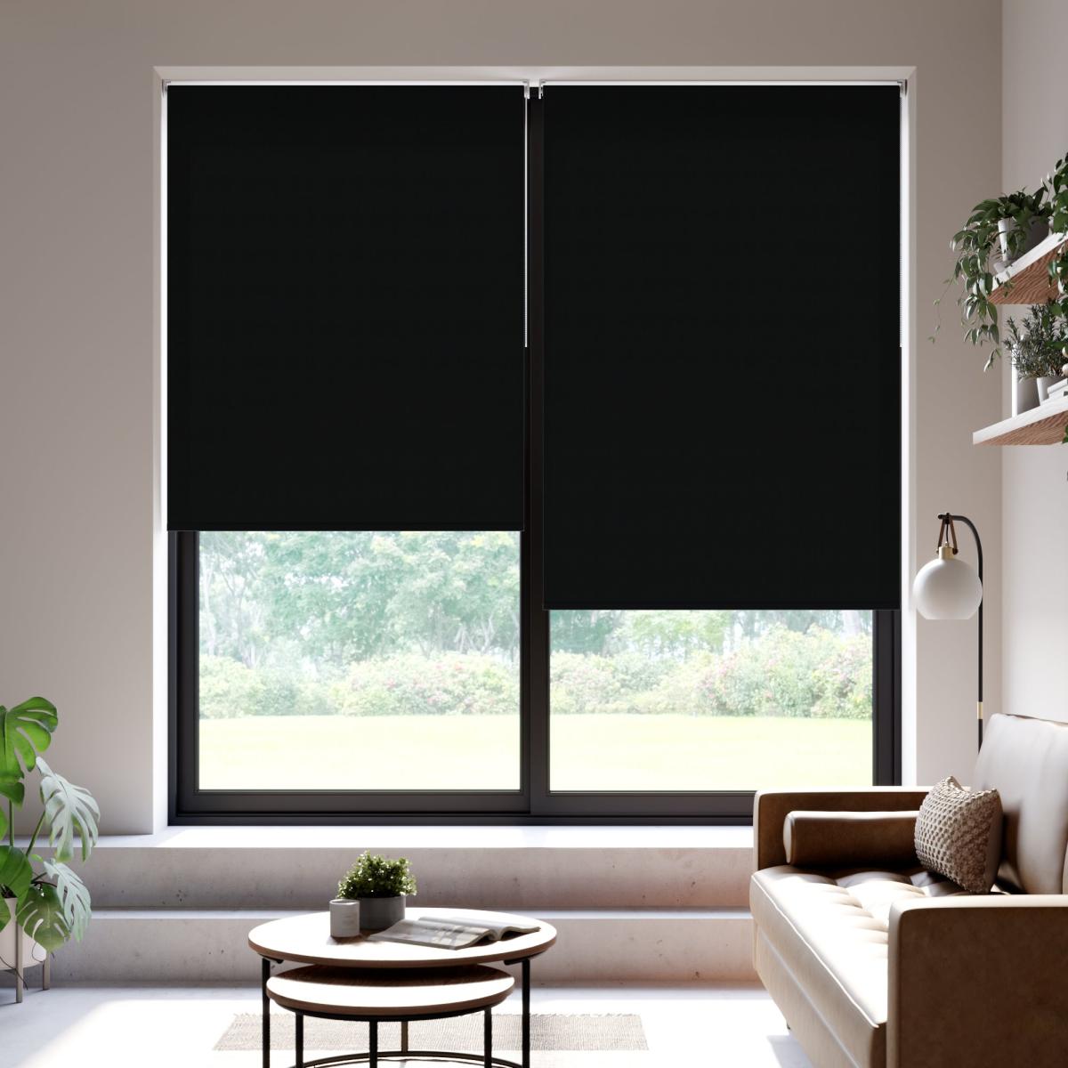 Ex-Lite Blackout Made to Measure Flame Retardant Roller Blind Ex-lite Black – image 1