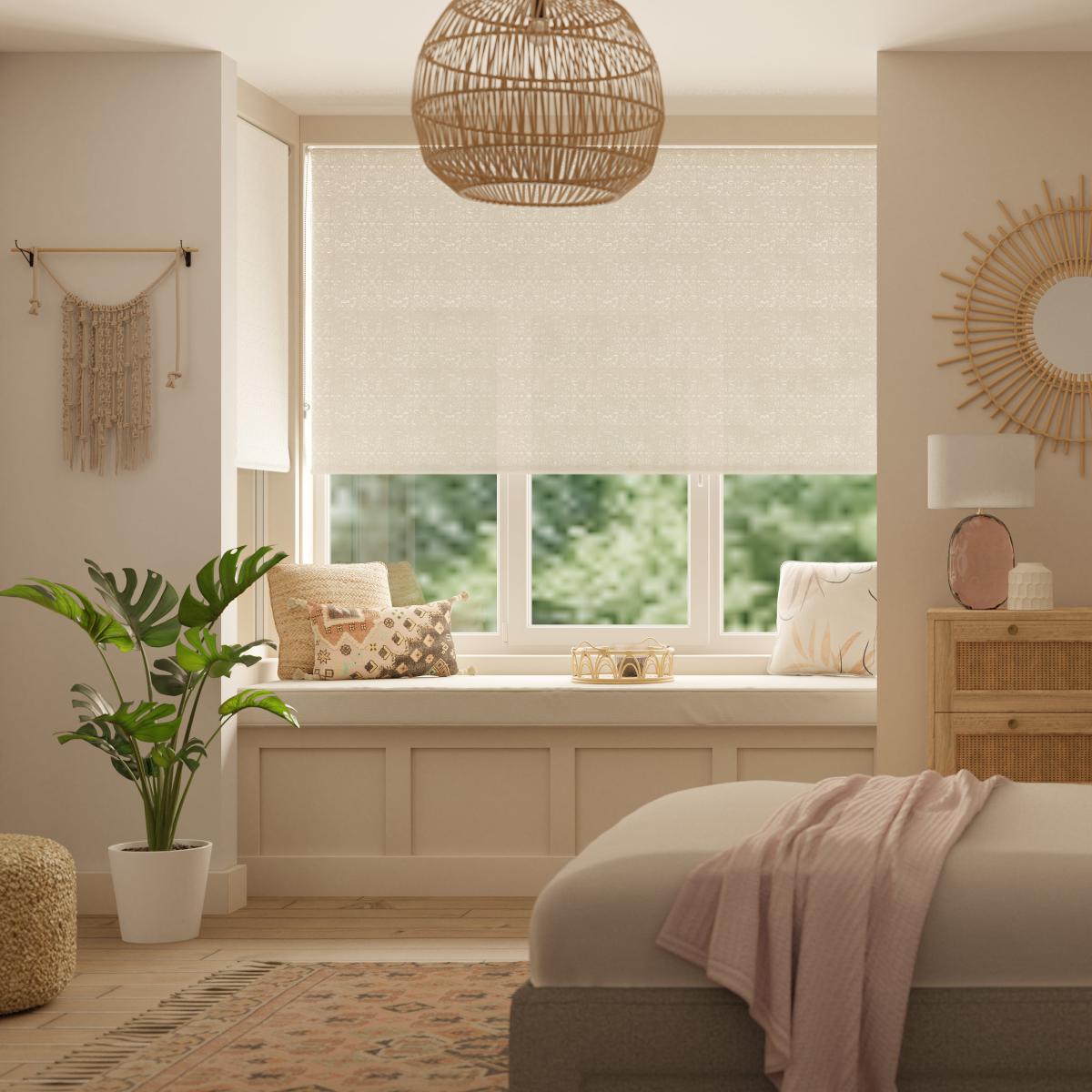 Boho Tile White Daylight Roller Blind White – image 2