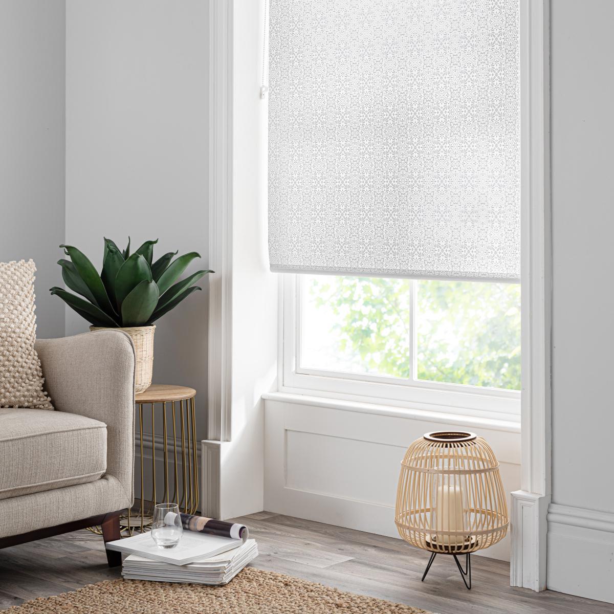 Boho Tile White Daylight Roller Blind White – image 5