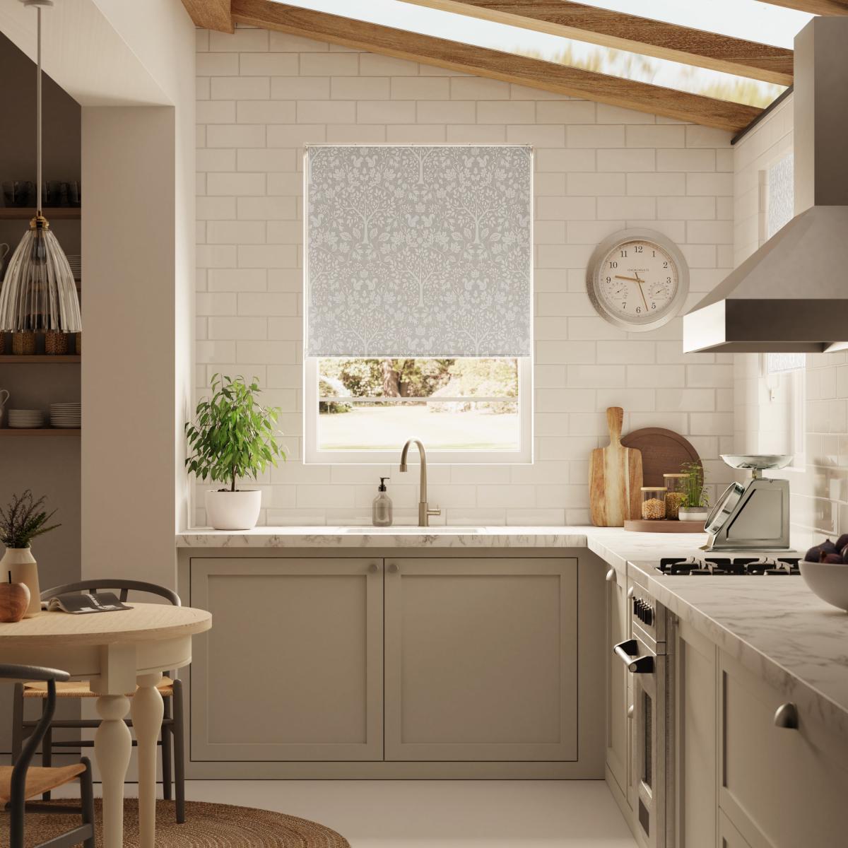 Woodland Grey Blackout Roller Blind Grey – image 2