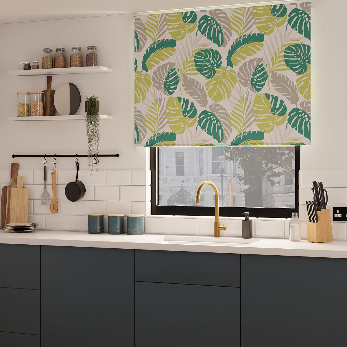 Elements Green Tropics Blackout Roller Blind Green – image 2