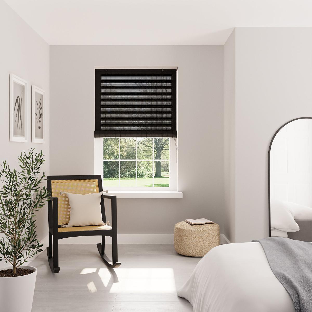Bamboo Black Roller Blind Black – image 3