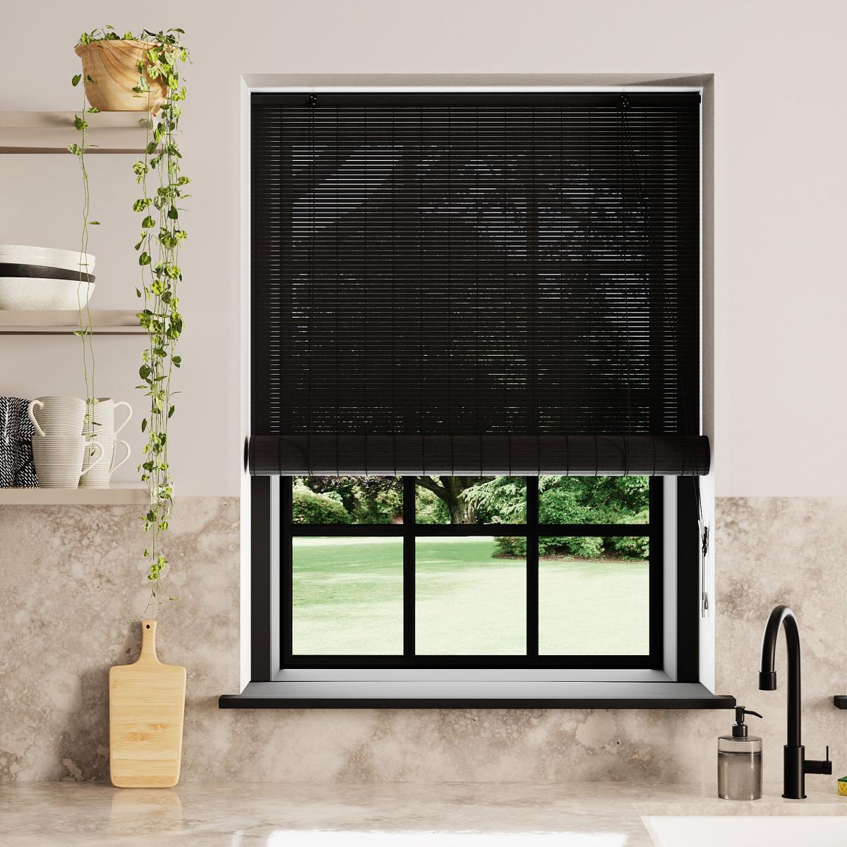 Bamboo Black Roller Blind Black – image 5