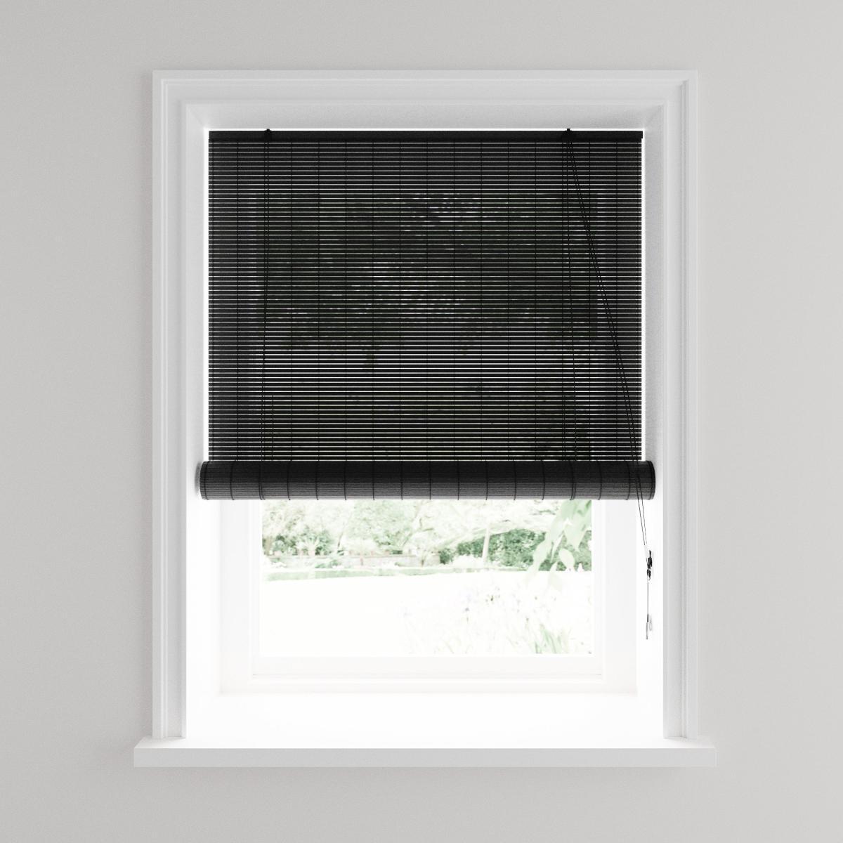 Bamboo Black Roller Blind Black – image 6