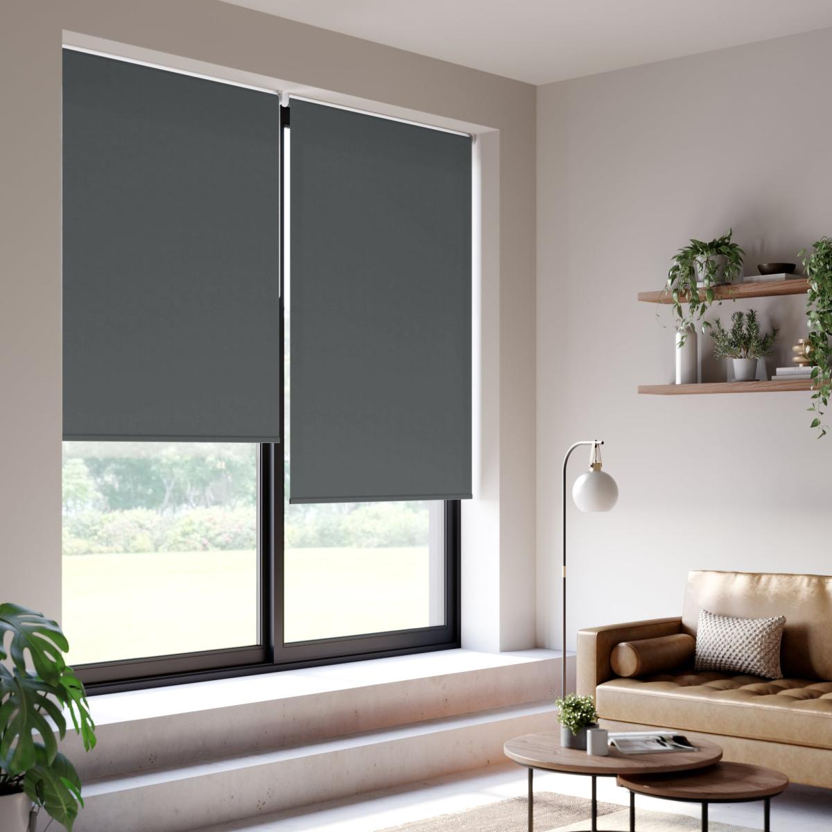 Iona Blackout Made to Measure Flame Retardant Roller Blind Iona Charcoal – image 3