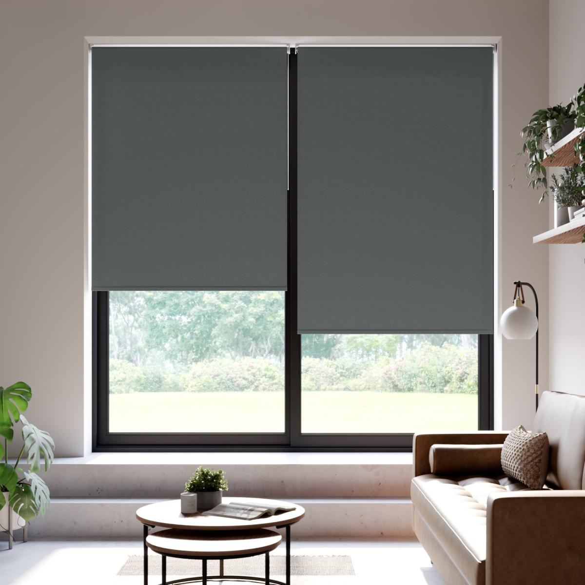 Iona Blackout Made to Measure Flame Retardant Roller Blind Iona Charcoal – image 1