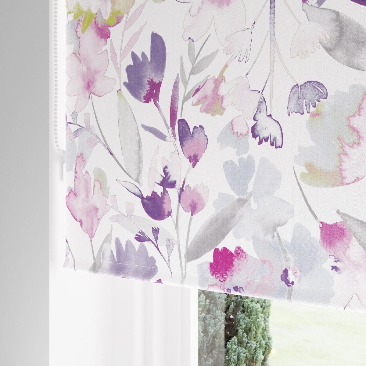 Watercolour Floral Pink Blackout Roller Blind Pink – image 4