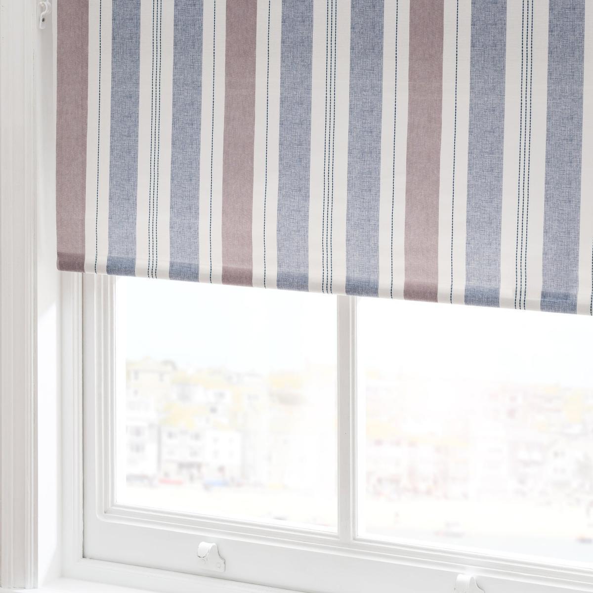 Coastal Stripe Blue Daylight Moisture Resistant Roller Blind Blue – image 4