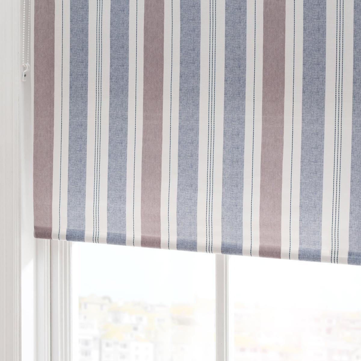Coastal Stripe Blue Daylight Moisture Resistant Roller Blind Blue – image 5
